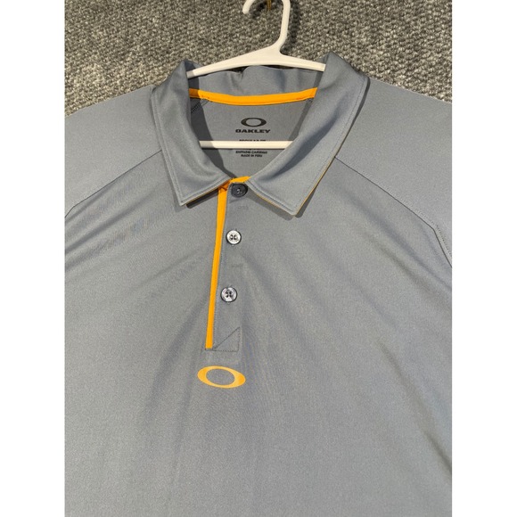 Oakley Other - Oakley Hydrolix Mens XL Gray Orange Performance Golf Polo Shirt Regular Fit